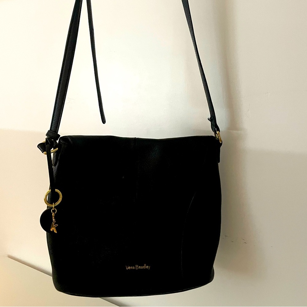 Vera Bradley Black Leather Satchel